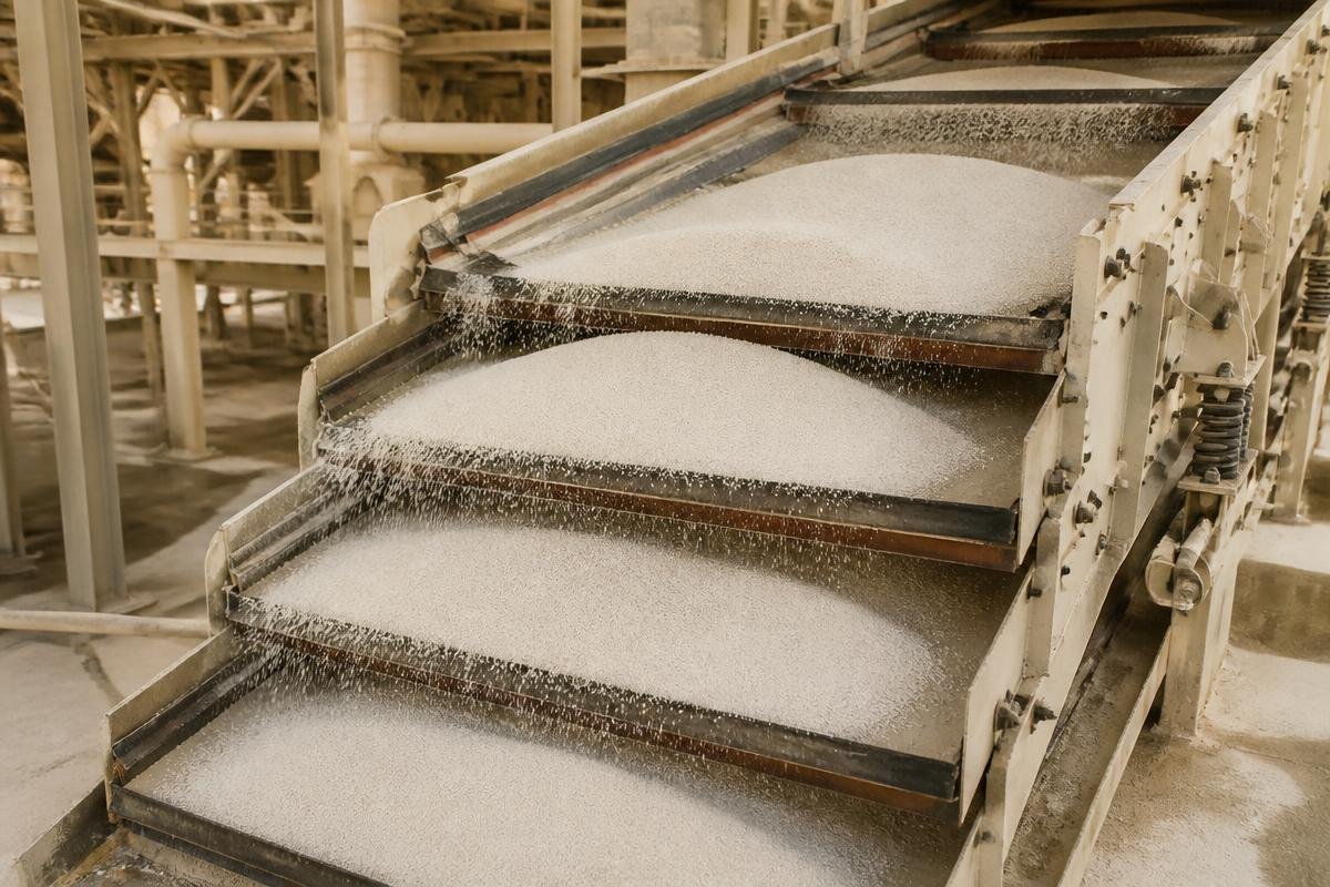 Multi-deck grading screens sizing quartz sand
