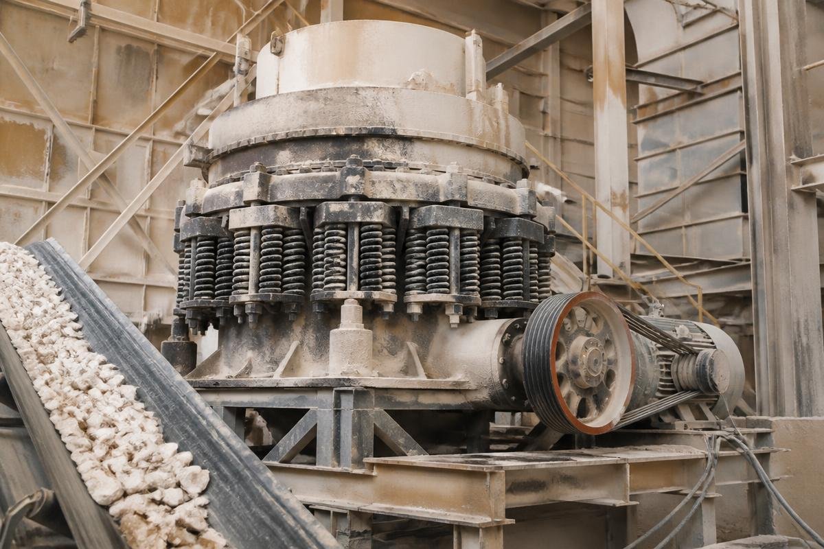 Secondary cone crusher refining quartz chips